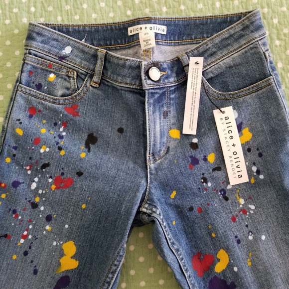 🔴SOLD🔴 Alice Olivia Stacey Bendet Splatter Denim - Picture 3 of 8